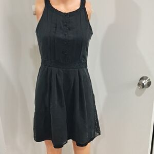 Theory Black Button-Front Mini Dress